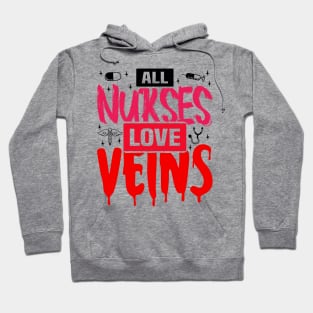 All Nurses Love Veins, Halloween Nurse Vampire Hoodie